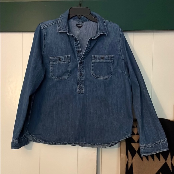 J Crew denim popover shirt L - Picture 1 of 7